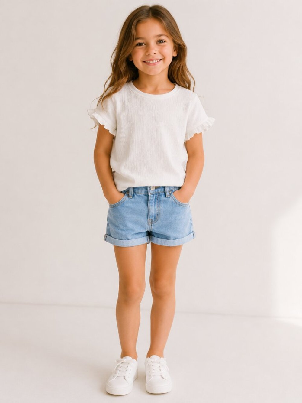 2 Cat & Jack White Textured Short‎ Sleeve Top